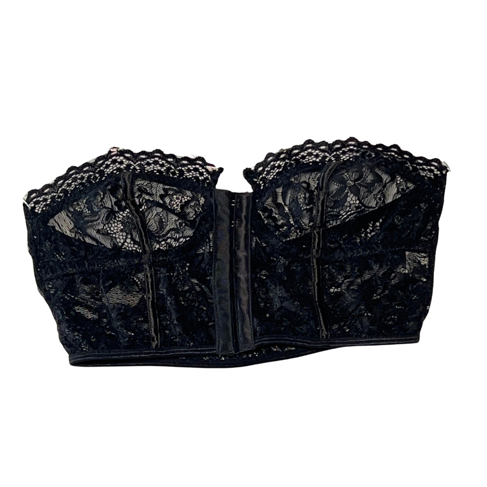 Love & Other Things bustier lingerie black lace size large sexy bralette